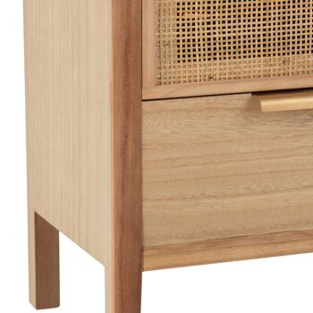 ARMOIRE 3 TIROIRS BOIS/ROTIN NATUREL 6