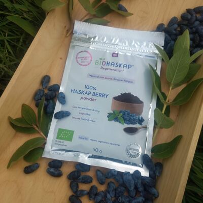 10 x ORGANIC HASKAP BERRY POWDER BIOHASKAP ® REGENERATION+, 50G, ANTHOCYANINS & IRON SOURCE