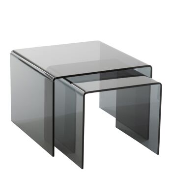 S/2 TABLE GIGOGNE VERRE NOIR 1