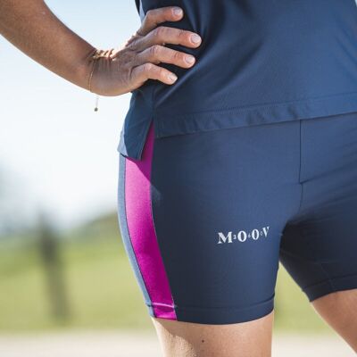 Breya track shorts Navy blue - Fuchsia