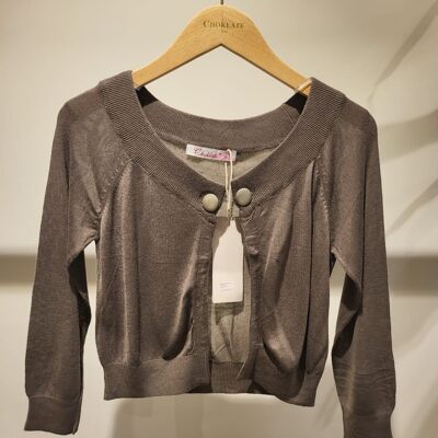 Cardigan bolero in maglia fine con doppi bottoni - 3811