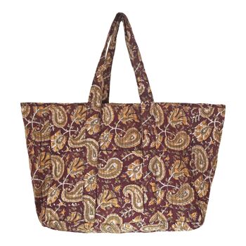 Sac fourre-tout à motif cachemire marron