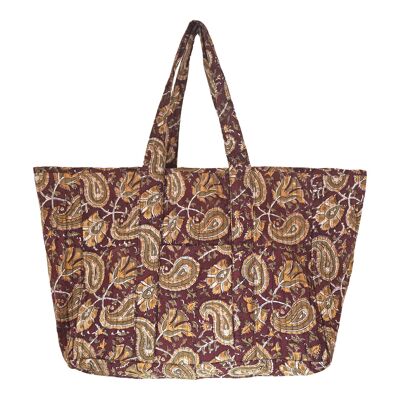 Borsa tote paisley marrone