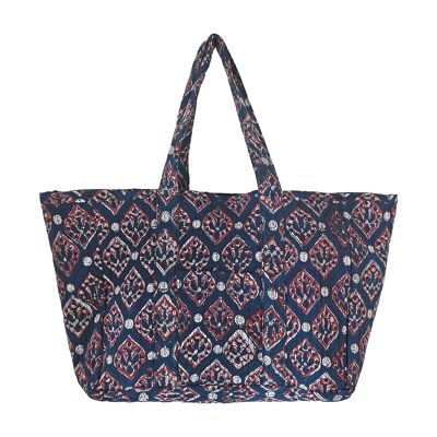 Borsa tote timbro blu