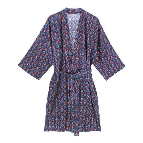 Kimono flores azul