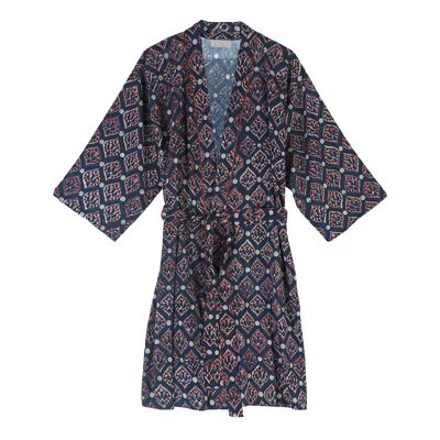 Kimono stampato blu