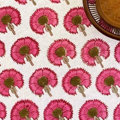 pink flower tablecloth