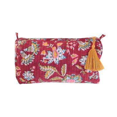 Large red flower toiletry bag