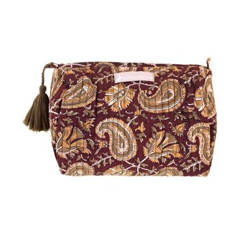 Trousse de toilette cachemire bordeaux 2