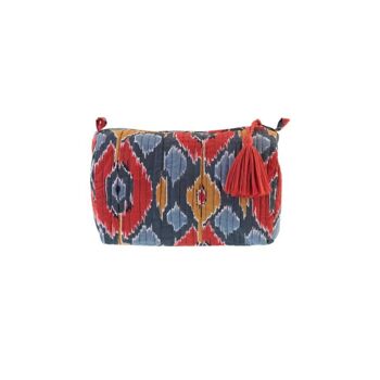 Petite trousse de toilette ikat verte