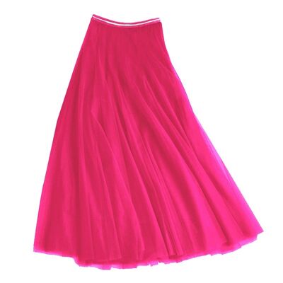 Falda de capas de tul en rosa fuerte, mediana