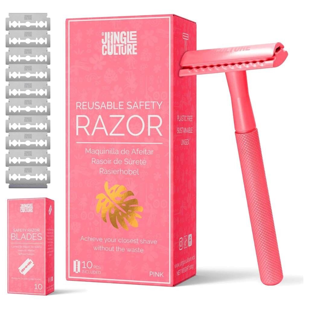 Safety Razors - Metal Reusable Razor - Includes 10x Razor Blades