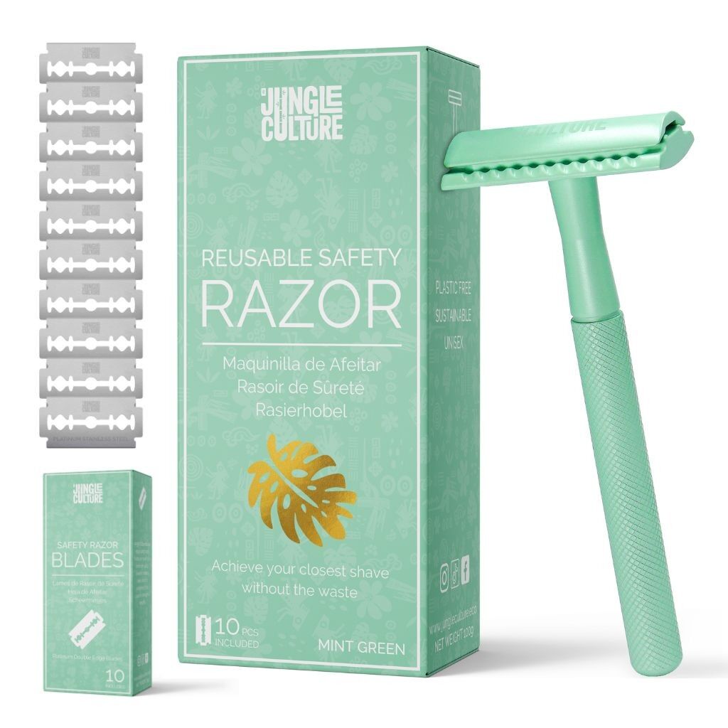 Safety Razors - Metal Reusable Razor - Includes 10x Razor Blades