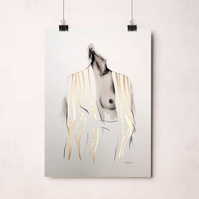 Poster "La vestaglia" in foglia d'oro