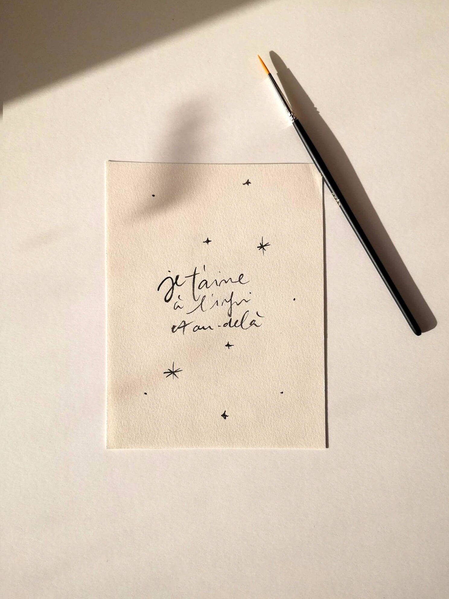 Calligraphy card and poster "I love you to infinity"