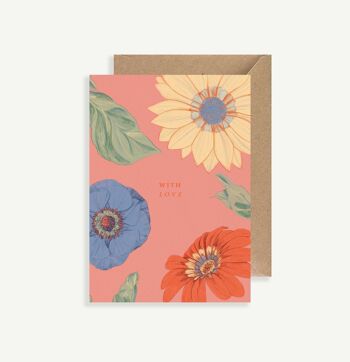 Carte postale illustrée - avec enveloppe -  Les Fleurs III 1
