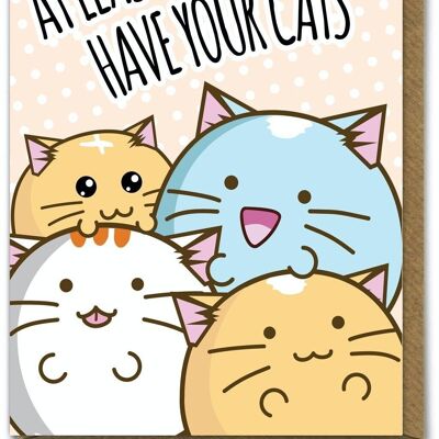 Funny Kuwaii Birthday Card - You'll Have Cats by Fuzzballs