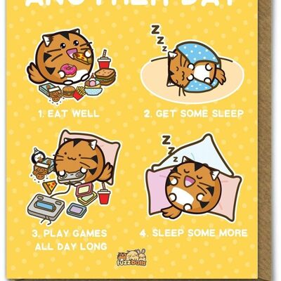 Tarjeta de cumpleaños divertida de Kuwaii - Pasa el día de Fuzzballs