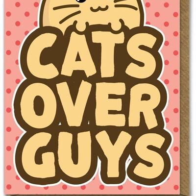 Tarjeta de cumpleaños divertida de Kuwaii - Cats Over Guys de Fuzzballs