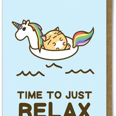 Funny Kuwaii Birthday Card - Time To Just Relax by Fuzzballs