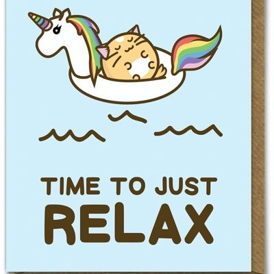 Funny Kuwaii Birthday Card - Time To Just Relax by Fuzzballs