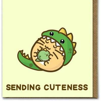 Funny Kuwaii Birthday Card - Sending Cuteness by Fuzzballs