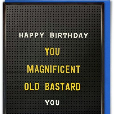 Tarjeta de cumpleaños grosera - Magnífico viejo bastardo de Brainbox Candy
