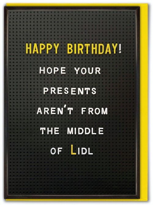 Funny Birthday Card - Presents From The Middle Of Lidl by Brainbox Candy