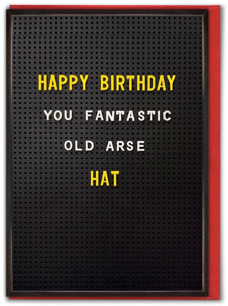 Tarjeta de cumpleaños grosera - Fantastic Old Ass Hat de Brainbox Candy