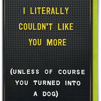 Funny Birthday Card - I Couldn't Like You More by Brainbox Candy