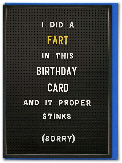Funny Birthday Card - Fart In Card Proper Stinks by Brainbox Candy