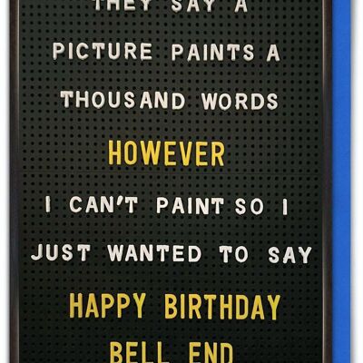 Rude Birthday Card - Picture Paints 1000 Words by Brainbox Candy