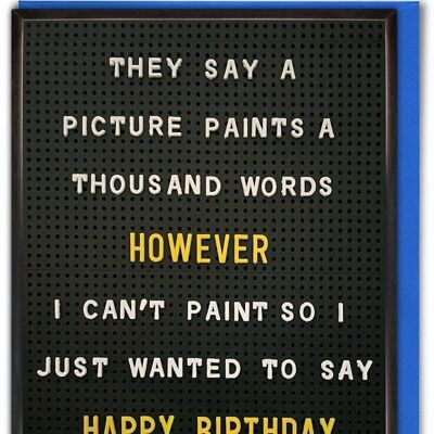 Tarjeta de cumpleaños grosera - Picture Paints 1000 Words de Brainbox Candy