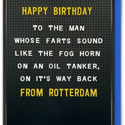 Carte d'anniversaire amusante - Anniversaire Fog Horn Farts par Brainbox Candy