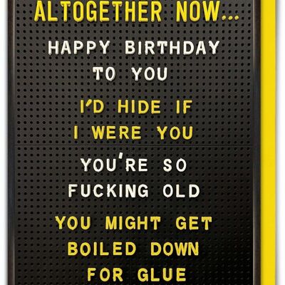Funny Birthday Card - Boiled Down For Glue by Brainbox Candy