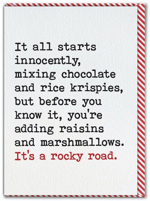Funny Birthday Card - It's A Rocky Road by Brainbox Candy