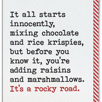 Funny Birthday Card - It's A Rocky Road by Brainbox Candy