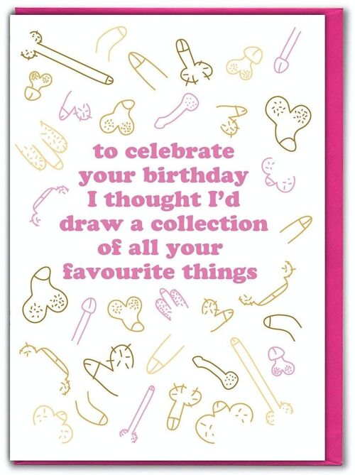 Rude Birthday Card - Favourite Things by Brainbox Candy