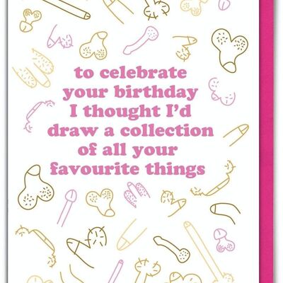 Rude Birthday Card - Favourite Things by Brainbox Candy