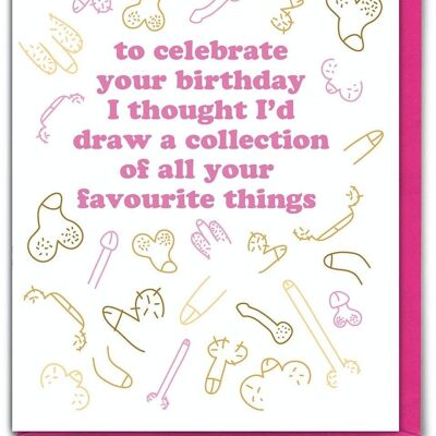 Rude Birthday Card - Favourite Things by Brainbox Candy