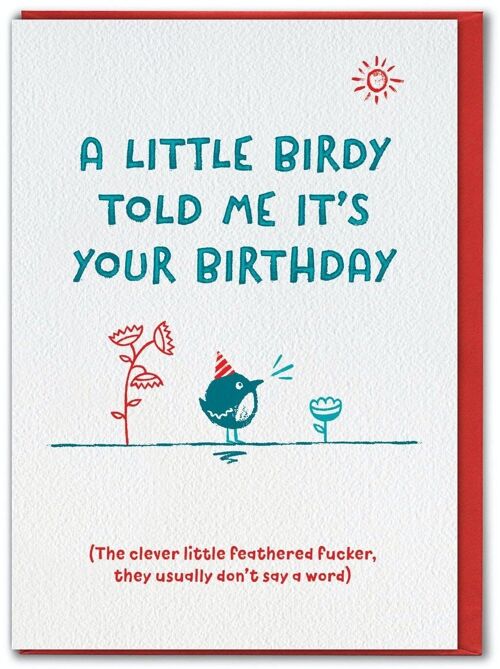Rude Birthday Card - Little Birdy by Brainbox Candy