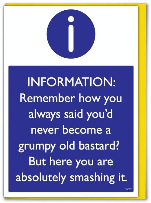 Rude Birthday Card - Grumpy Old Bastard by Brainbox Candy