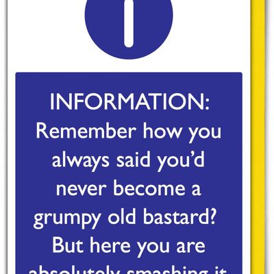 Tarjeta de cumpleaños grosera - Viejo bastardo gruñón de Brainbox Candy