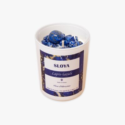 Lapis lazuli stone candle - Apricot blossom fragrance