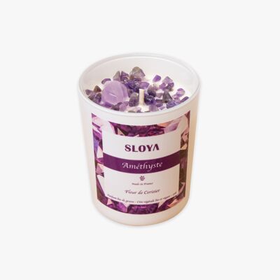Amethyst stone candle - Cherry Blossom scent