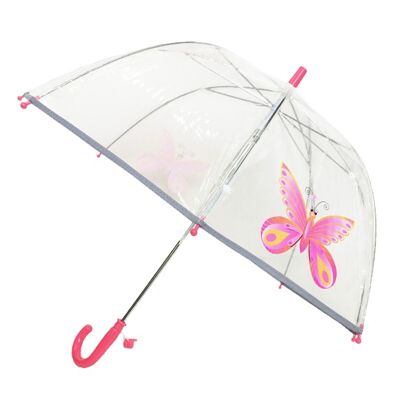 Paraguas infantil mariposa transparente