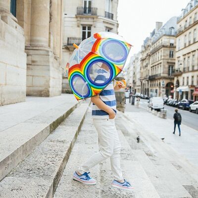 Ombrello arcobaleno trasparente per bambini