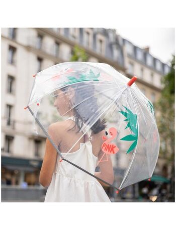Parapluie Enfant Transparent Flamant Rose 2