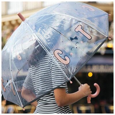 Paraguas infantil transparente gatos