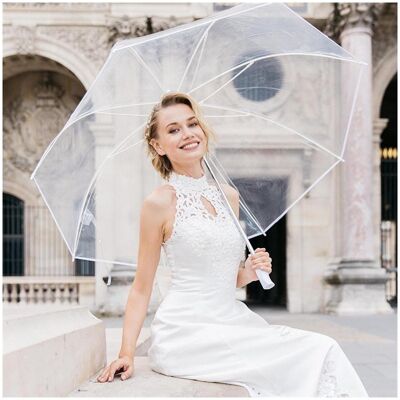 White Transparent Golf Umbrella - Wedding